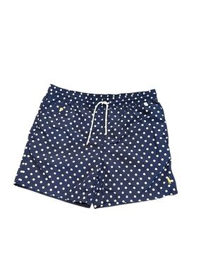 Polo Ralph Lauren Men’s Polka Dot Swim Trunks Large Navy Blue White 5” Inseam